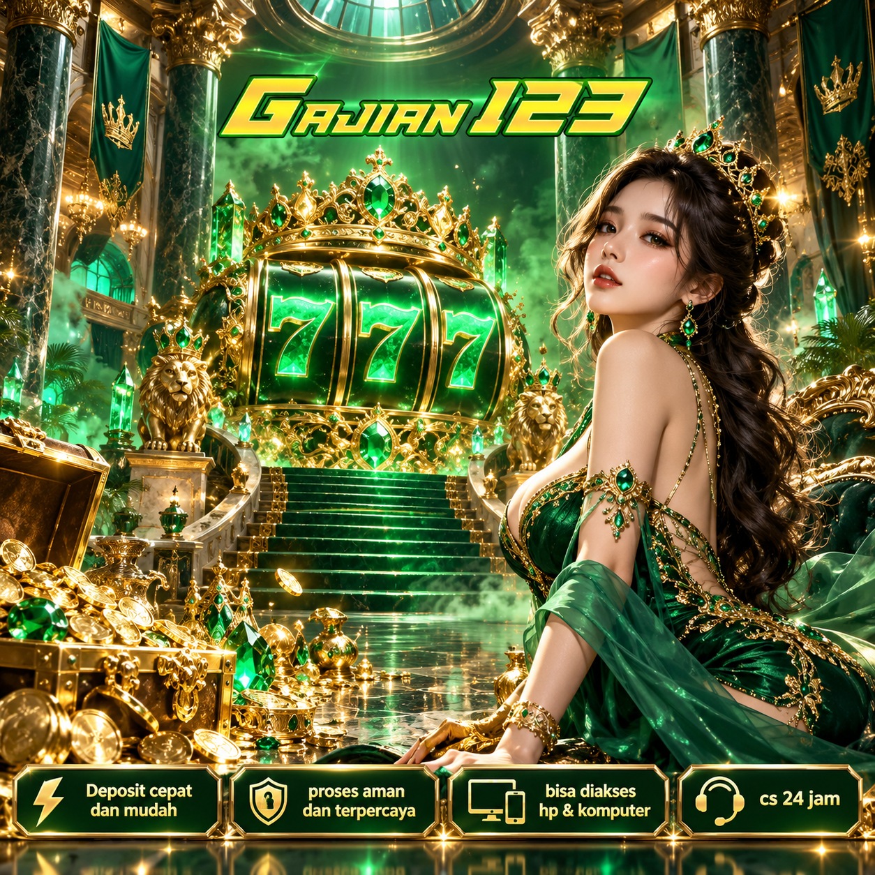 Banner GAJIAN123 LIVE bertema hiburan digital